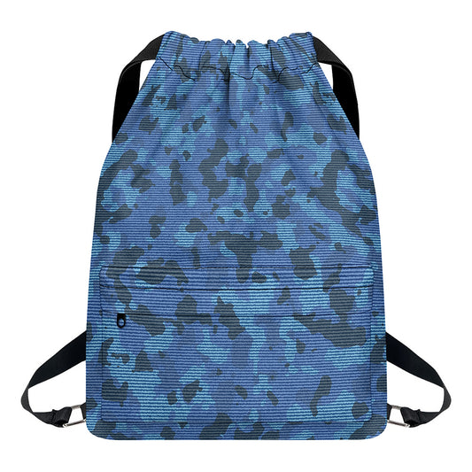 Camouflage Denim Jeans Pattern Print Drawstring Backpack