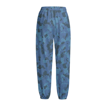 Camouflage Denim Jeans Pattern Print Fleece Lined Knit Pants