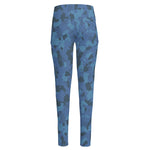 Camouflage Denim Jeans Pattern Print High-Waisted Pocket Leggings