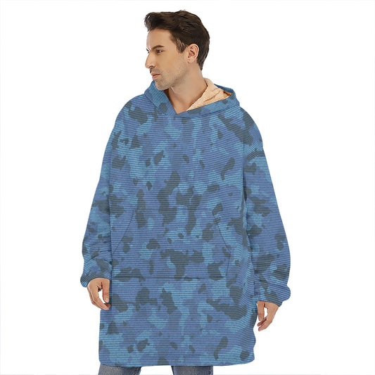Camouflage Denim Jeans Pattern Print Hoodie Blanket