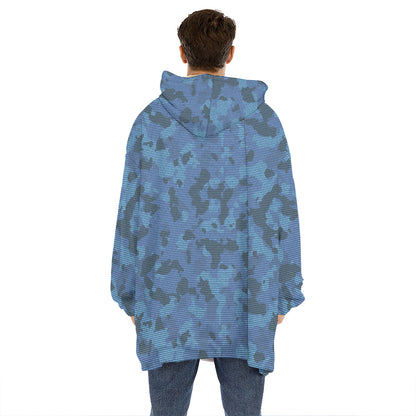 Camouflage Denim Jeans Pattern Print Hoodie Blanket