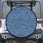 Camouflage Denim Jeans Pattern Print Leather Spare Tire Cover