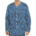 Camouflage Denim Jeans Pattern Print Long Sleeve Baseball Jersey