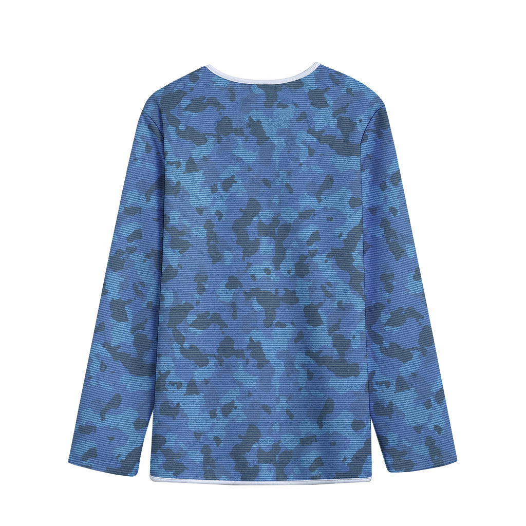 Camouflage Denim Jeans Pattern Print Long Sleeve Short Coat