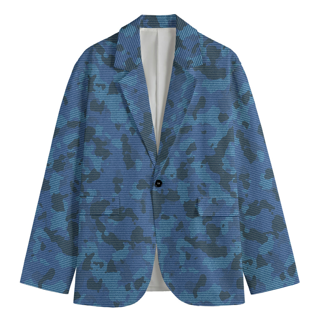 Camouflage Denim Jeans Pattern Print Men's Blazer