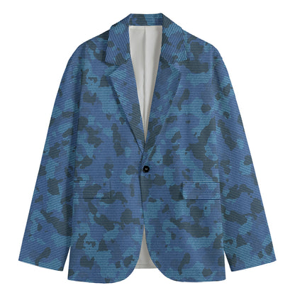Camouflage Denim Jeans Pattern Print Men's Blazer