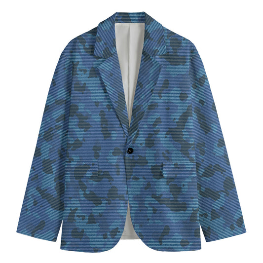 Camouflage Denim Jeans Pattern Print Men's Blazer