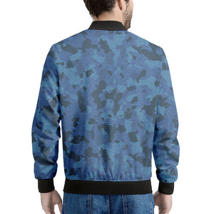 Camouflage Denim Jeans Pattern Print Men's Bomber Jacket