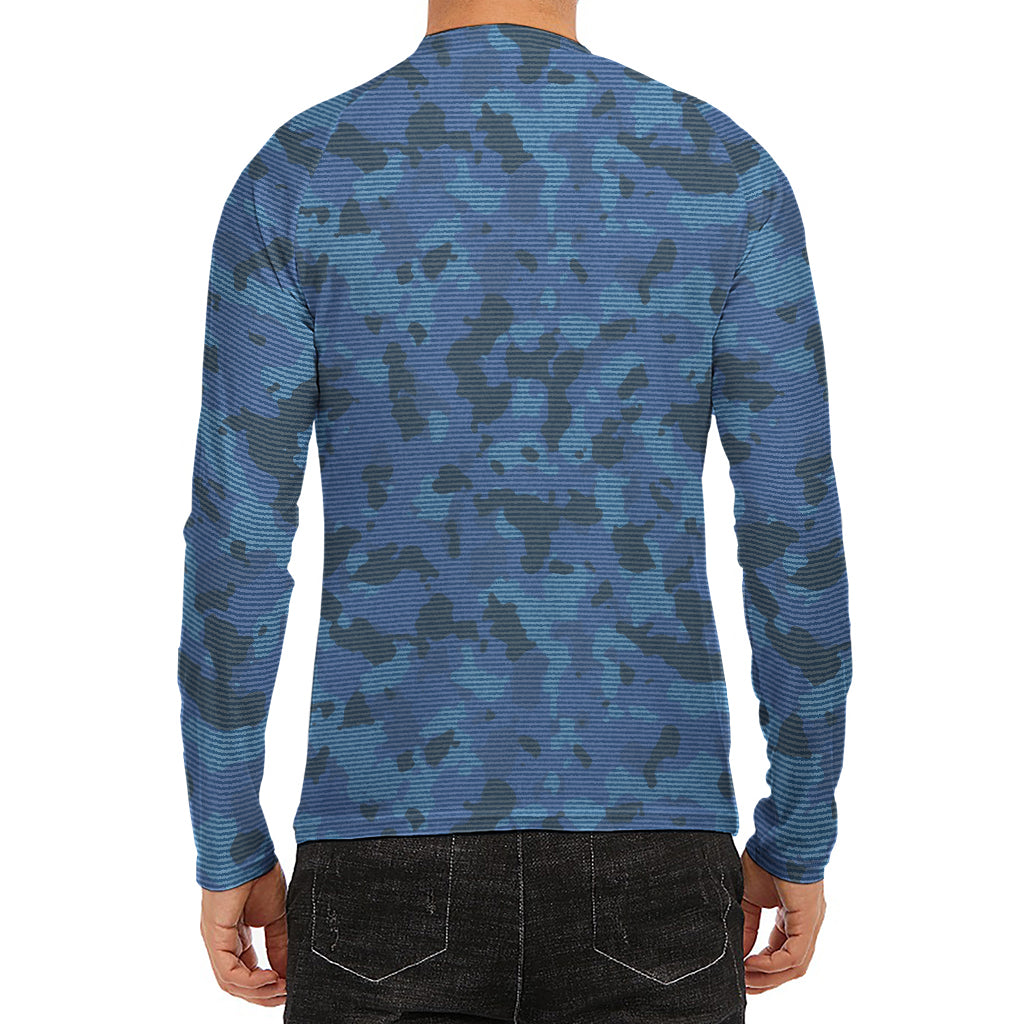 Camouflage Denim Jeans Pattern Print Men's Long Sleeve Rash Guard