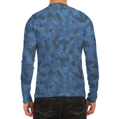 Camouflage Denim Jeans Pattern Print Men's Long Sleeve Rash Guard
