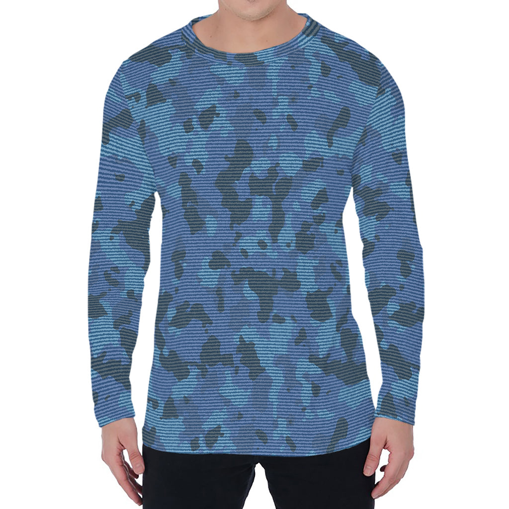 Camouflage Denim Jeans Pattern Print Men's Long Sleeve T-Shirt