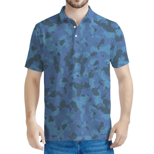 Camouflage Denim Jeans Pattern Print Men's Polo Shirt