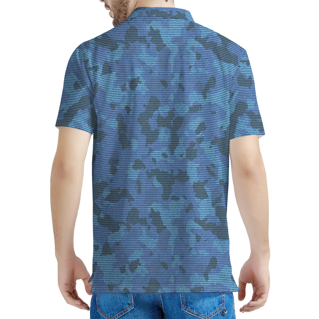 Camouflage Denim Jeans Pattern Print Men's Polo Shirt