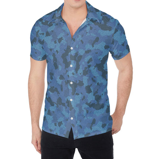 Camouflage Denim Jeans Pattern Print Men's Shirt