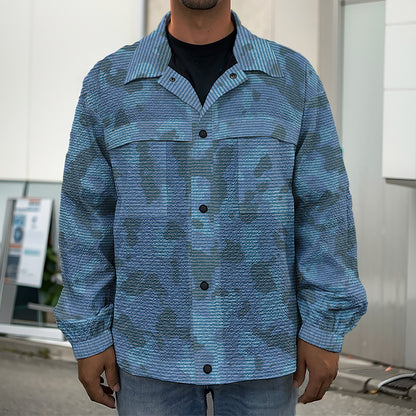 Camouflage Denim Jeans Pattern Print Men's Shirt Jacket