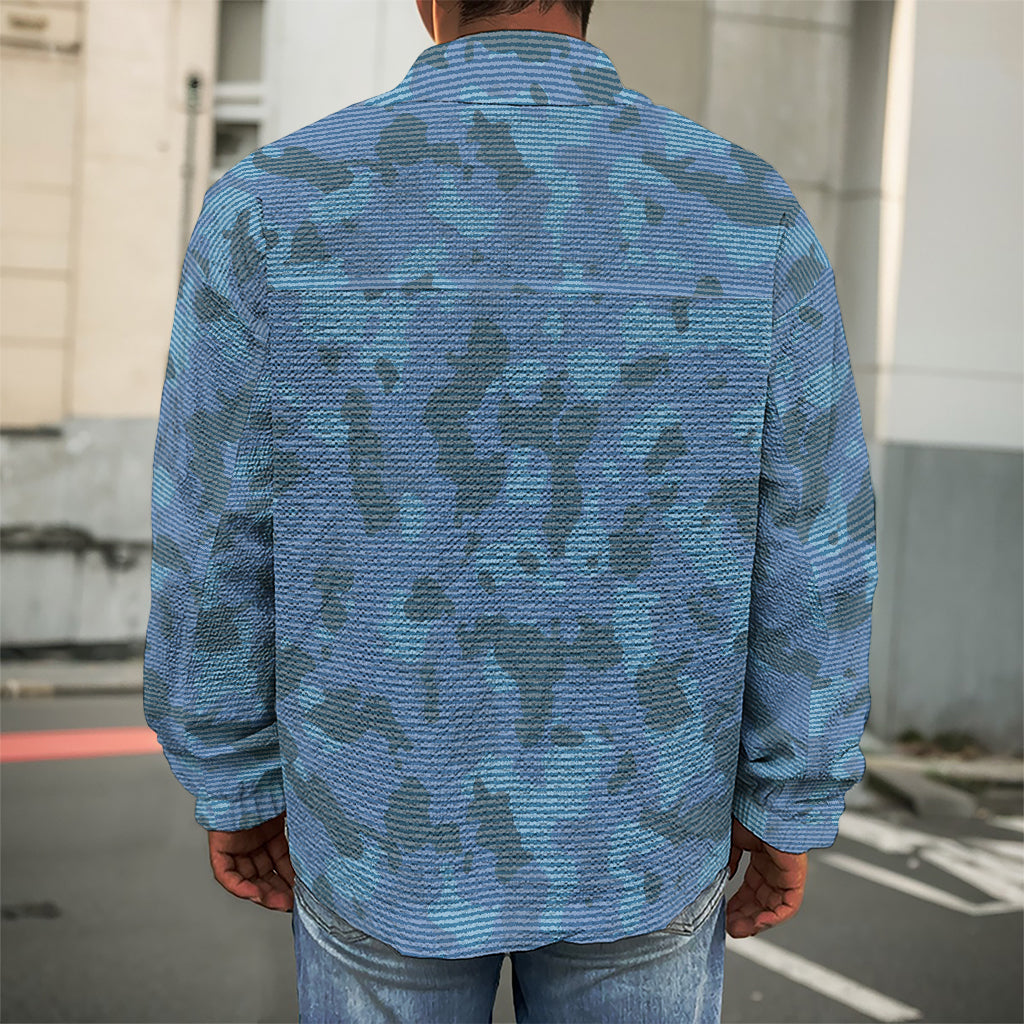 Camouflage Denim Jeans Pattern Print Men's Shirt Jacket