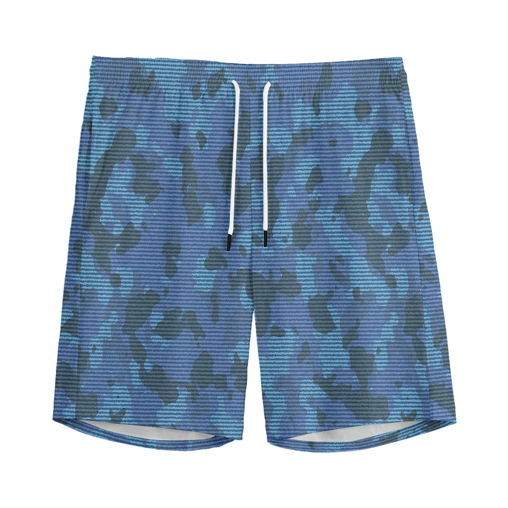 Camouflage Denim Jeans Pattern Print Men's Sports Shorts
