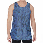 Camouflage Denim Jeans Pattern Print Men's Velvet Tank Top