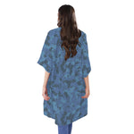 Camouflage Denim Jeans Pattern Print Open Front Beach Cover Up