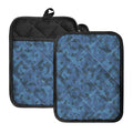 Camouflage Denim Jeans Pattern Print Pot Holders With Pocket