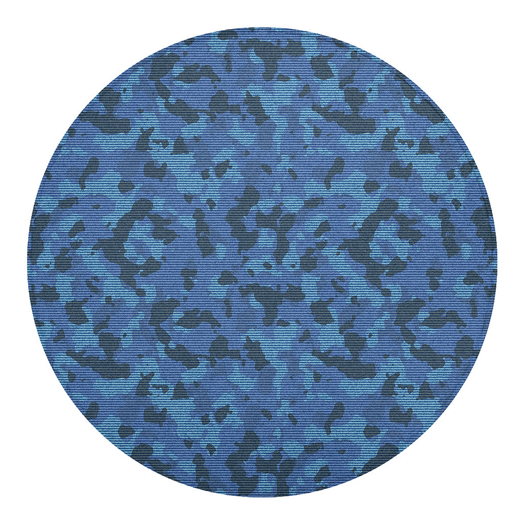 Camouflage Denim Jeans Pattern Print Round Blanket