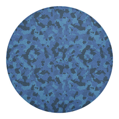 Camouflage Denim Jeans Pattern Print Round Blanket