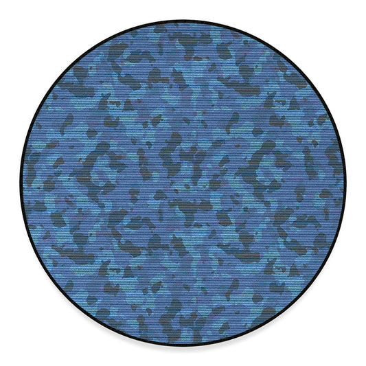 Camouflage Denim Jeans Pattern Print Round Floor Mat