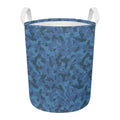 Camouflage Denim Jeans Pattern Print Round Laundry Basket