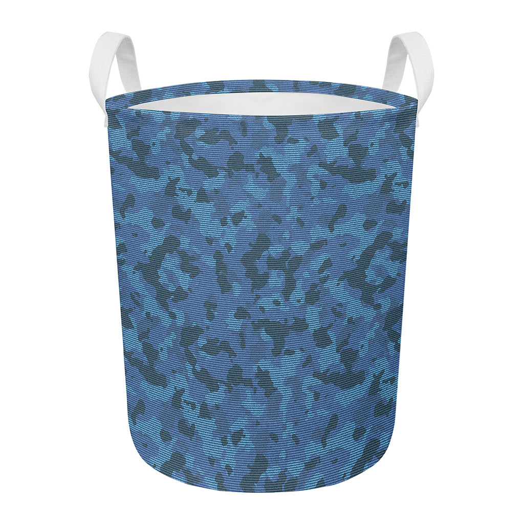 Camouflage Denim Jeans Pattern Print Round Laundry Basket