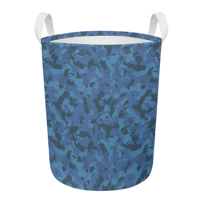 Camouflage Denim Jeans Pattern Print Round Laundry Basket