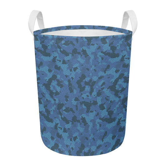 Camouflage Denim Jeans Pattern Print Round Laundry Basket
