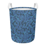 Camouflage Denim Jeans Pattern Print Round Laundry Basket
