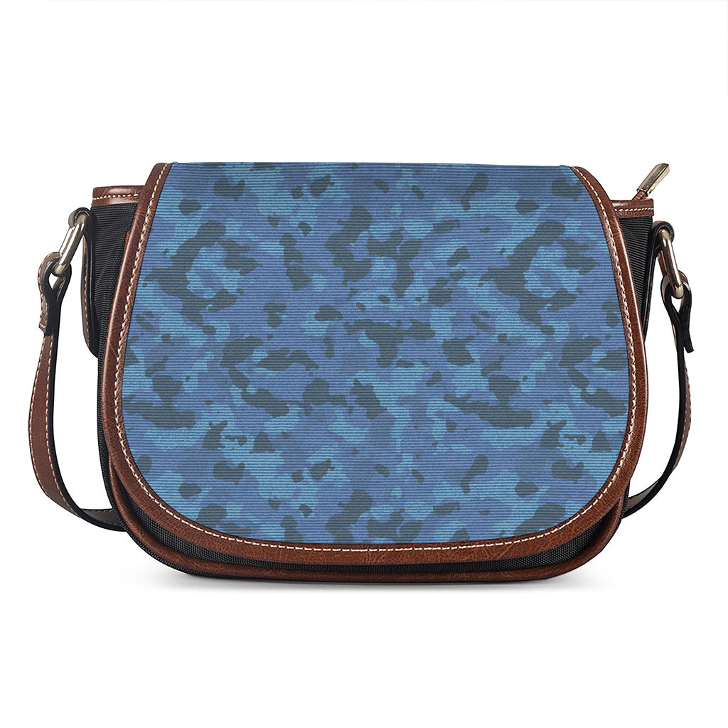 Camouflage Denim Jeans Pattern Print Saddle Bag