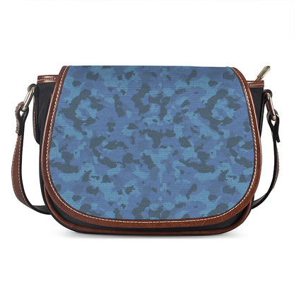 Camouflage Denim Jeans Pattern Print Saddle Bag
