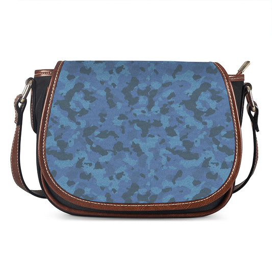 Camouflage Denim Jeans Pattern Print Saddle Bag