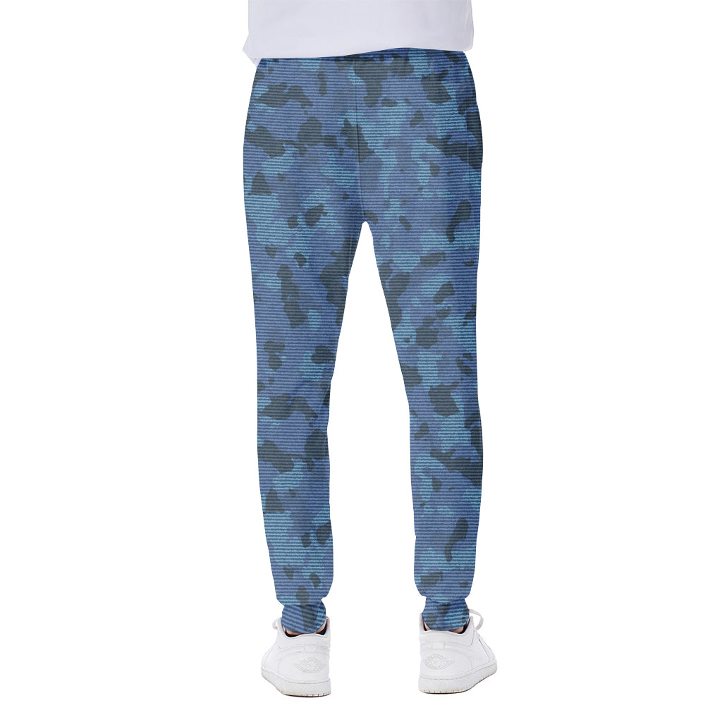 Camouflage Denim Jeans Pattern Print Scuba Joggers