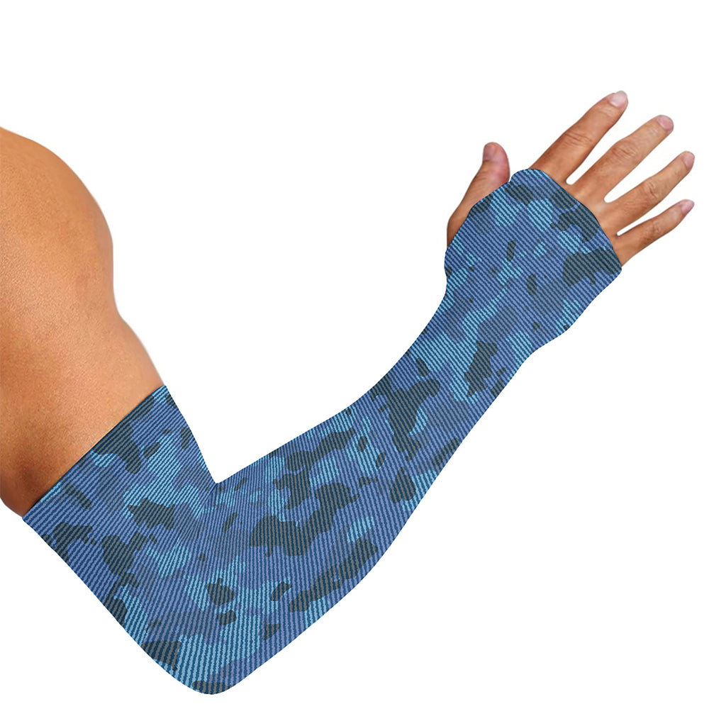 Camouflage Denim Jeans Pattern Print Sun Protection Arm Sleeves