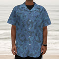 Camouflage Denim Jeans Pattern Print Textured Short Sleeve Shirt