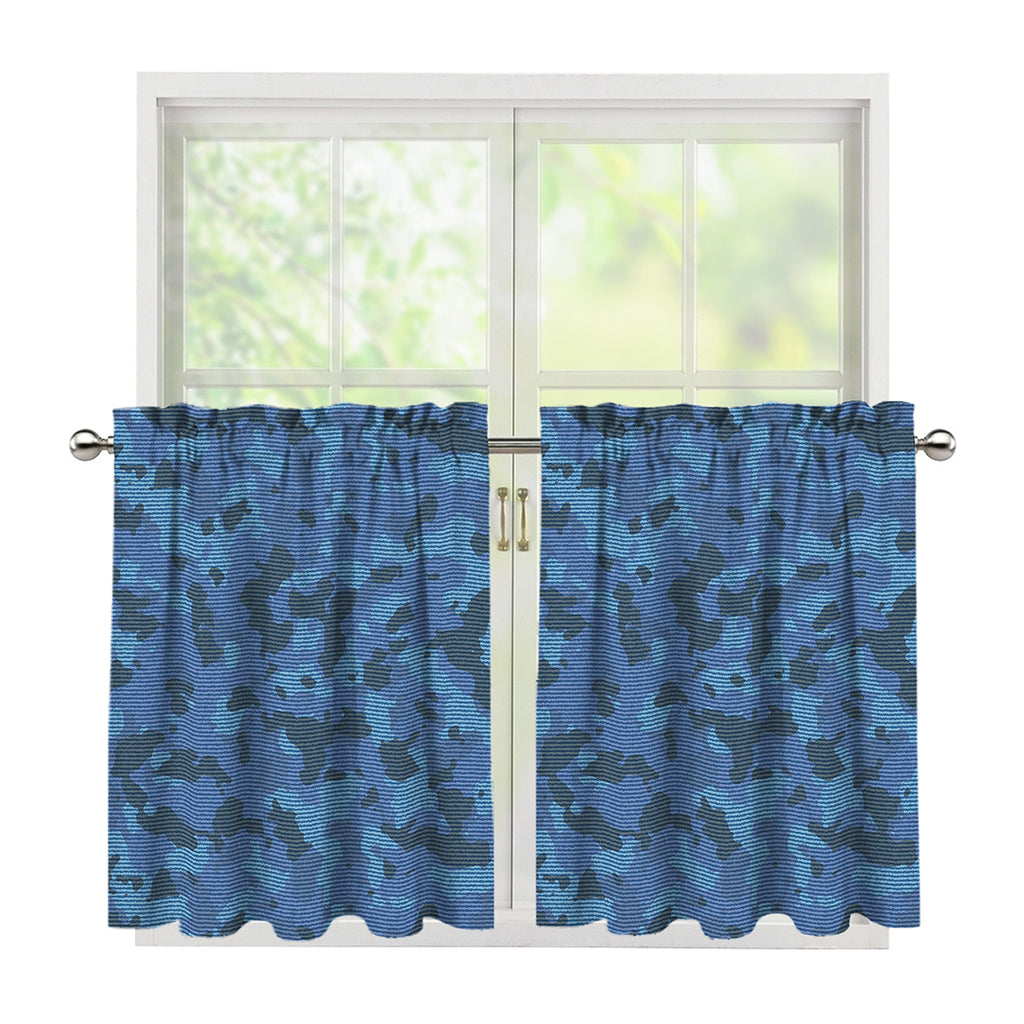 Camouflage Denim Jeans Pattern Print Tier Curtains