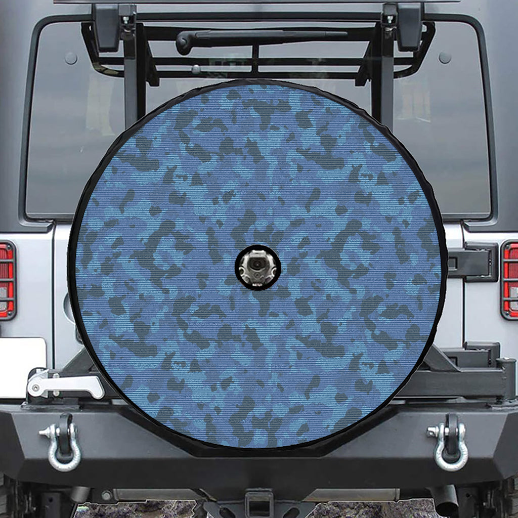 Camouflage Denim Jeans Pattern Print Tire Cover With Camera Hole