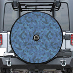 Camouflage Denim Jeans Pattern Print Tire Cover With Camera Hole