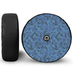 Camouflage Denim Jeans Pattern Print Tire Cover With Camera Hole