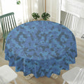 Camouflage Denim Jeans Pattern Print Waterproof Round Tablecloth
