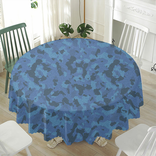 Camouflage Denim Jeans Pattern Print Waterproof Round Tablecloth