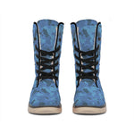 Camouflage Denim Jeans Pattern Print Winter Boots