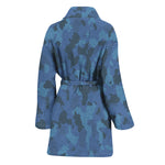 Camouflage Denim Jeans Pattern Print Women's Bathrobe