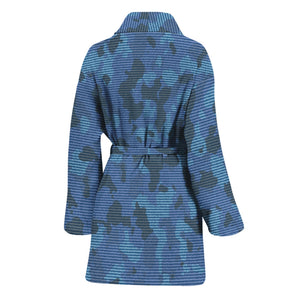 Camouflage Denim Jeans Pattern Print Women's Bathrobe