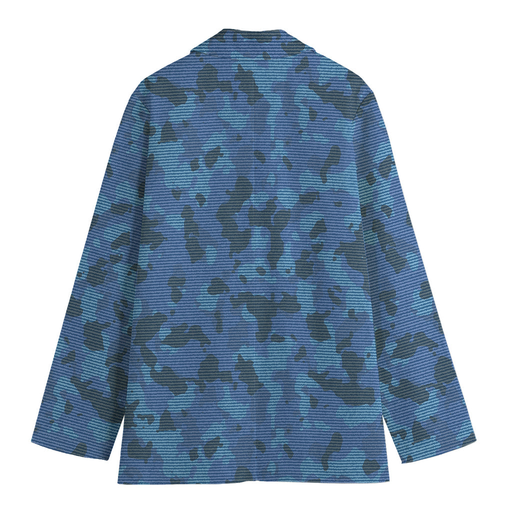 Camouflage Denim Jeans Pattern Print Women's Cotton Blazer