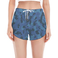 Camouflage Denim Jeans Pattern Print Women's Split Running Shorts
