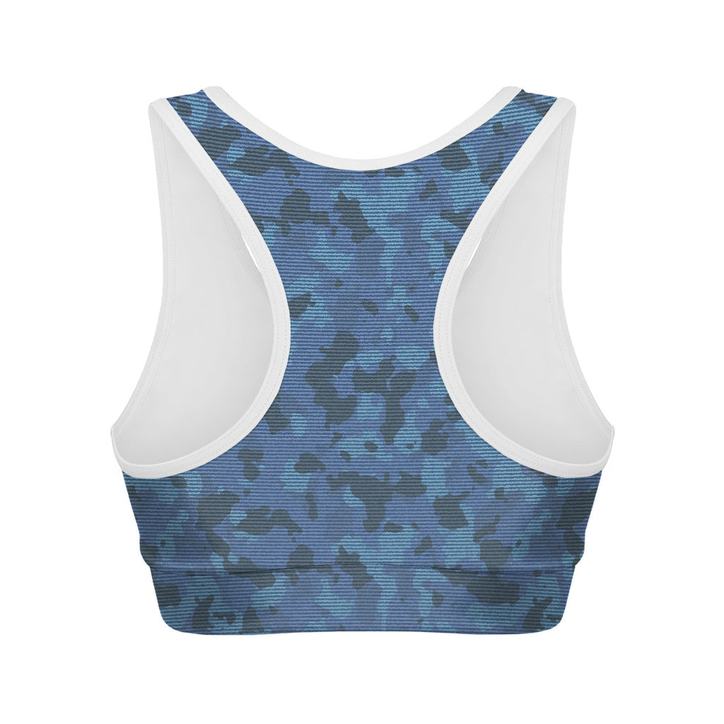 Camouflage Denim Jeans Pattern Print Women's Sports Bra
